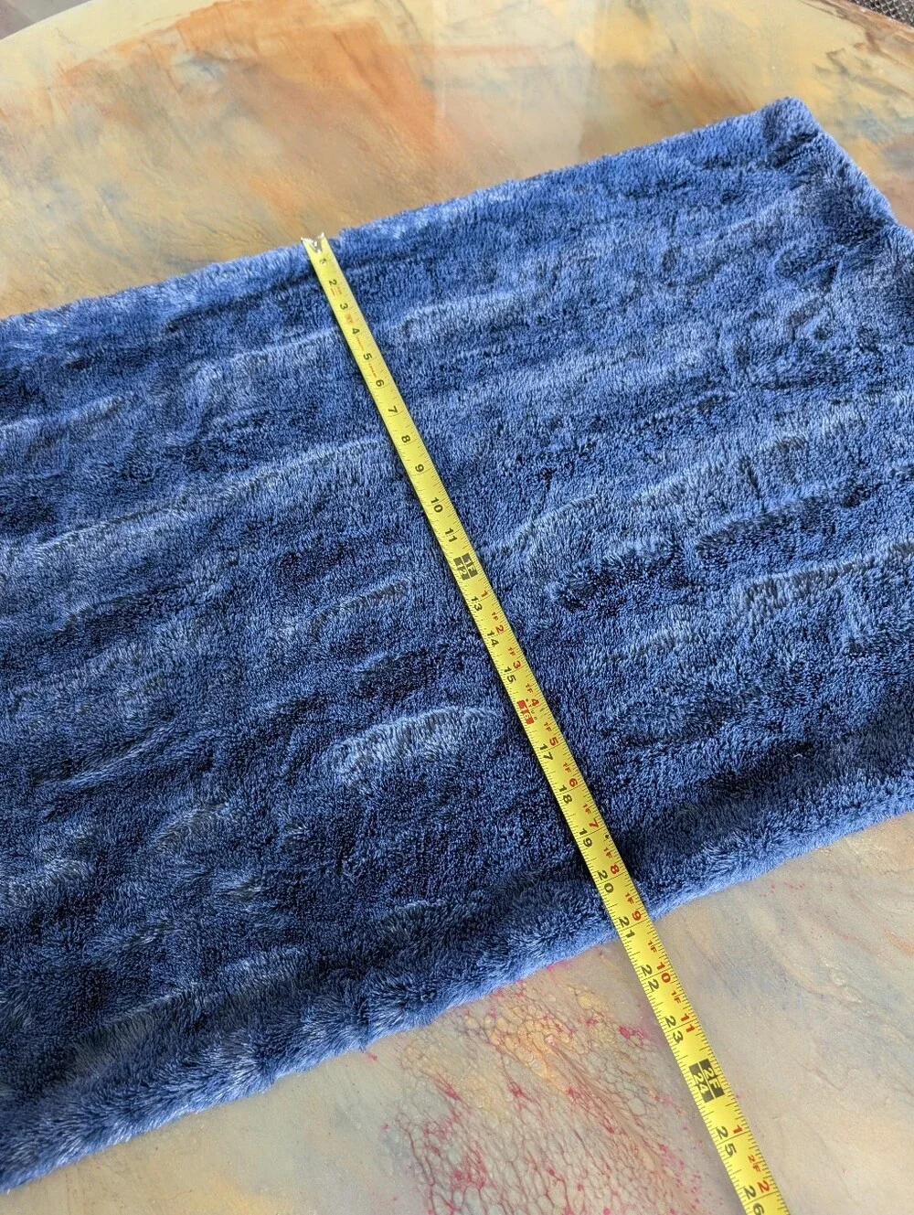 Minky Couture Blue Soft Faux Fur Plush Pillow Cover Size 21